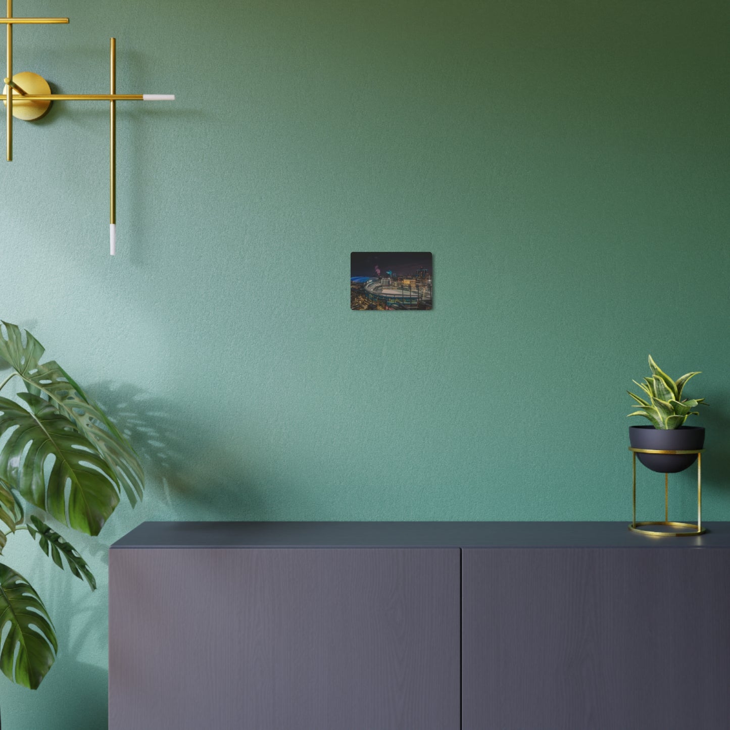 Detroit at Night Metal Art