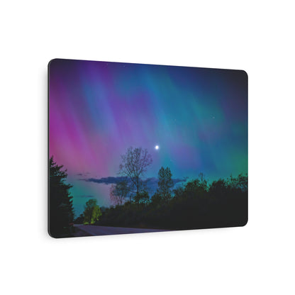 Lunar Whisper Amidst the Aurora’s Embrace Metal Art