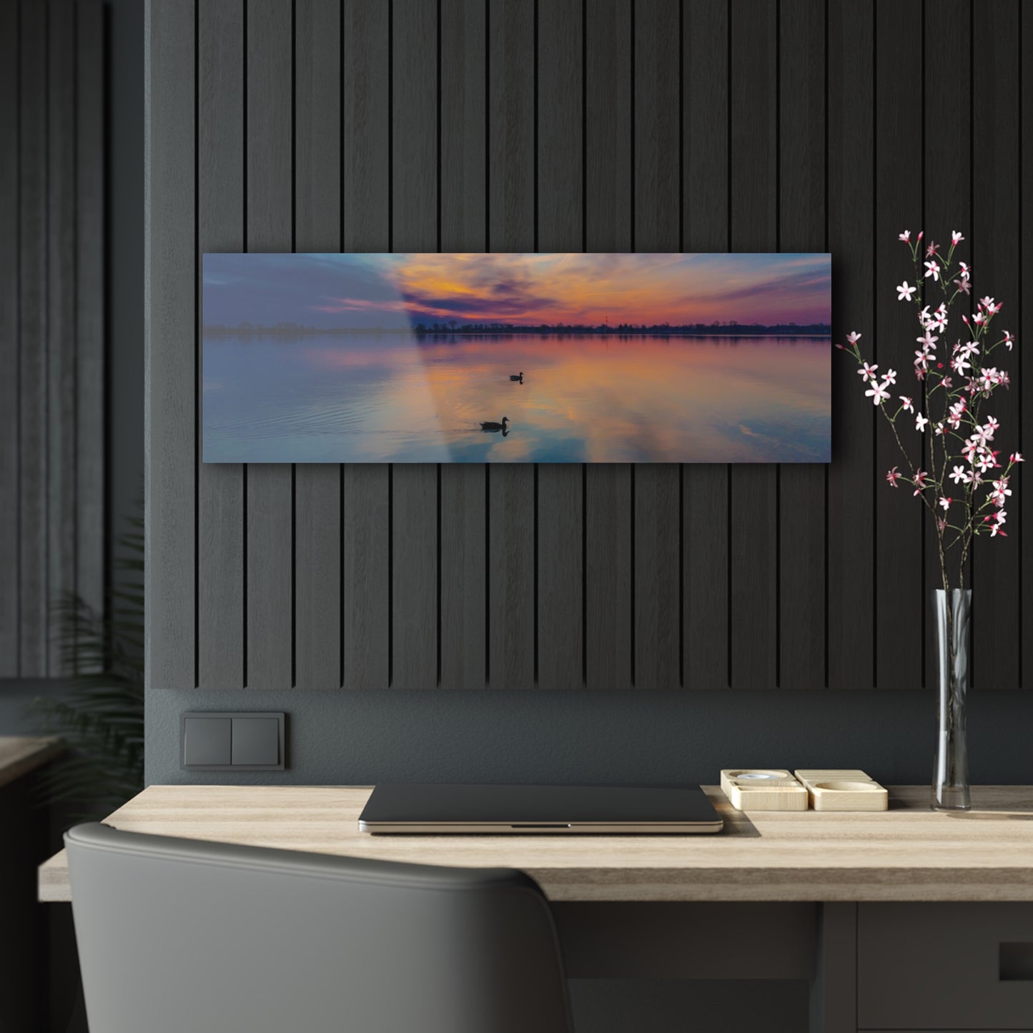 Tranquil Dawn: Mallard Ducks Grace the St. Clair River