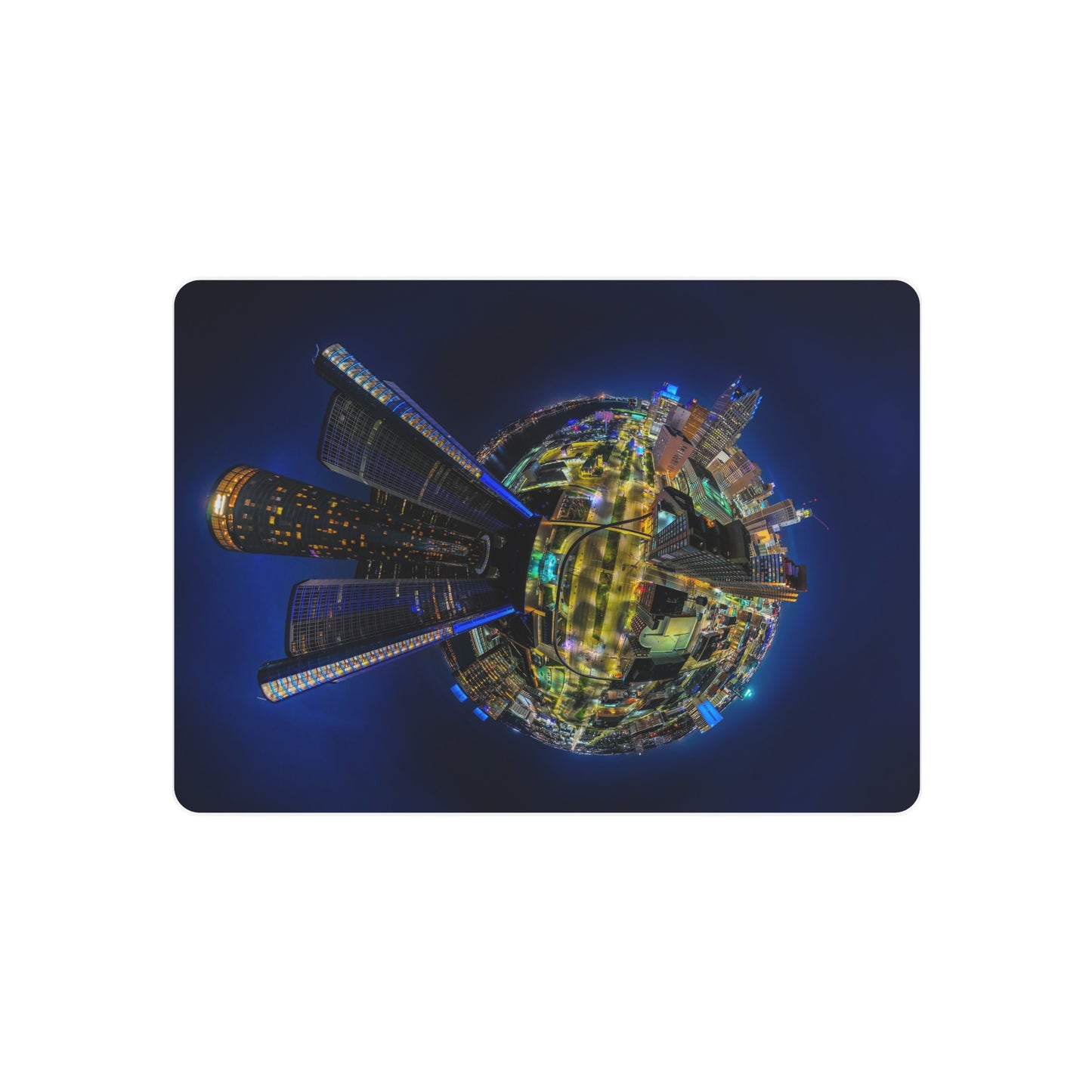 Metropolitan Majesty: A 360° Metallic Tribute to Detroit’s Nighttime Splendor