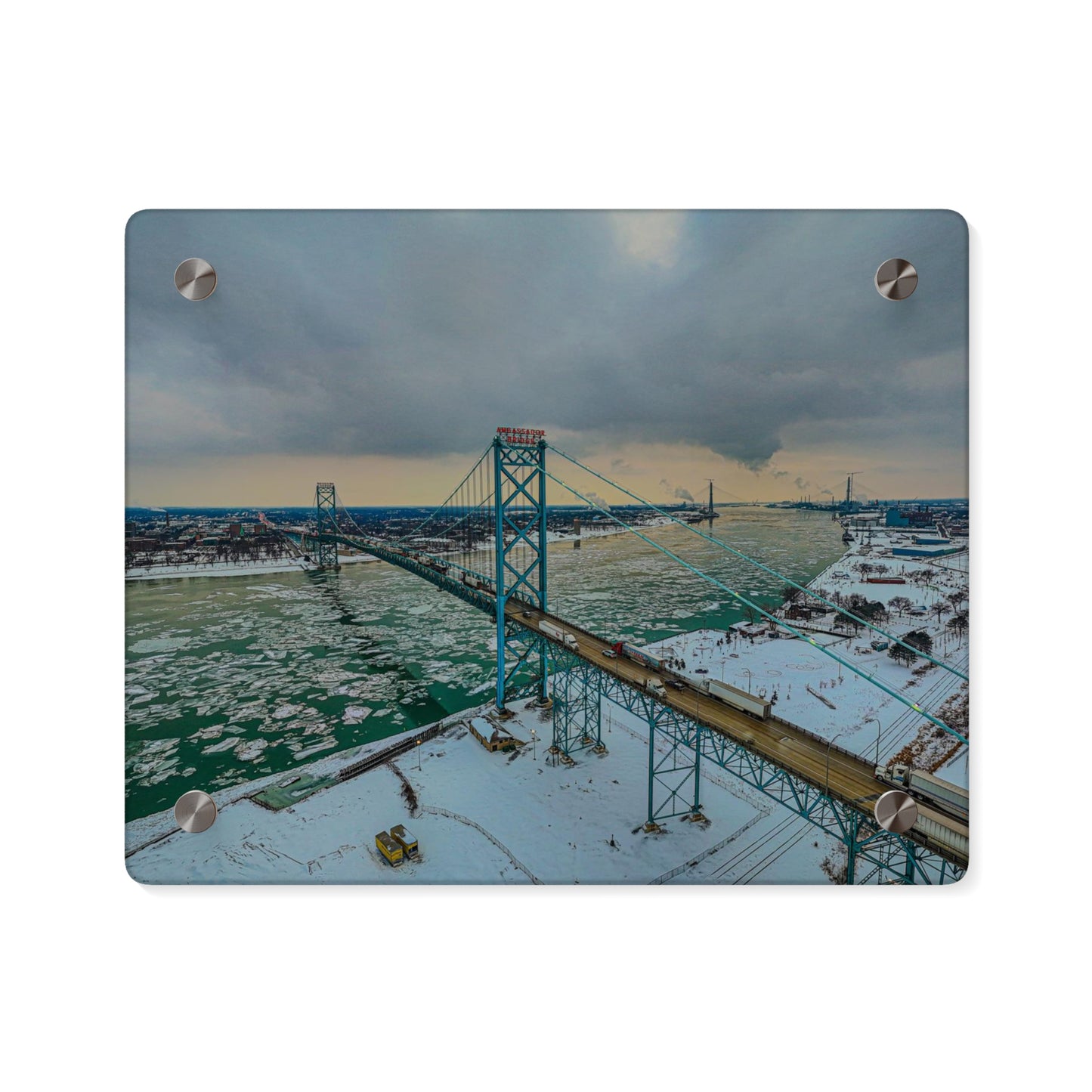 Ambassador Bridge in the Winter Acrylic