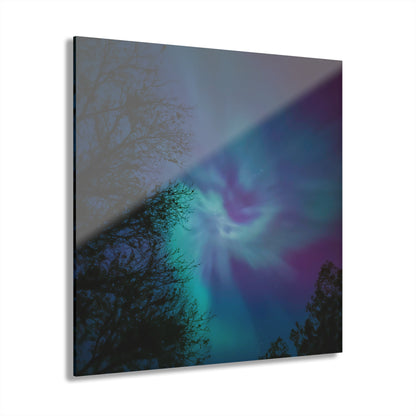 Michigan’s Celestial Waltz: Aurora Borealis Over the Great Lakes Acrylic Print
