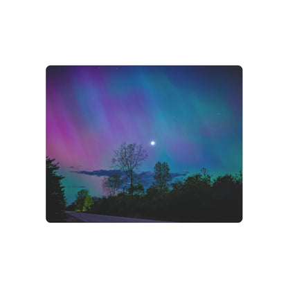 Lunar Whisper Amidst the Aurora’s Embrace Metal Art