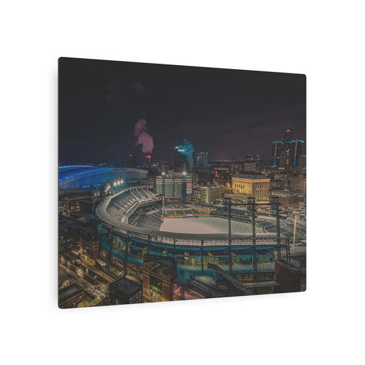 Detroit at Night Metal Art