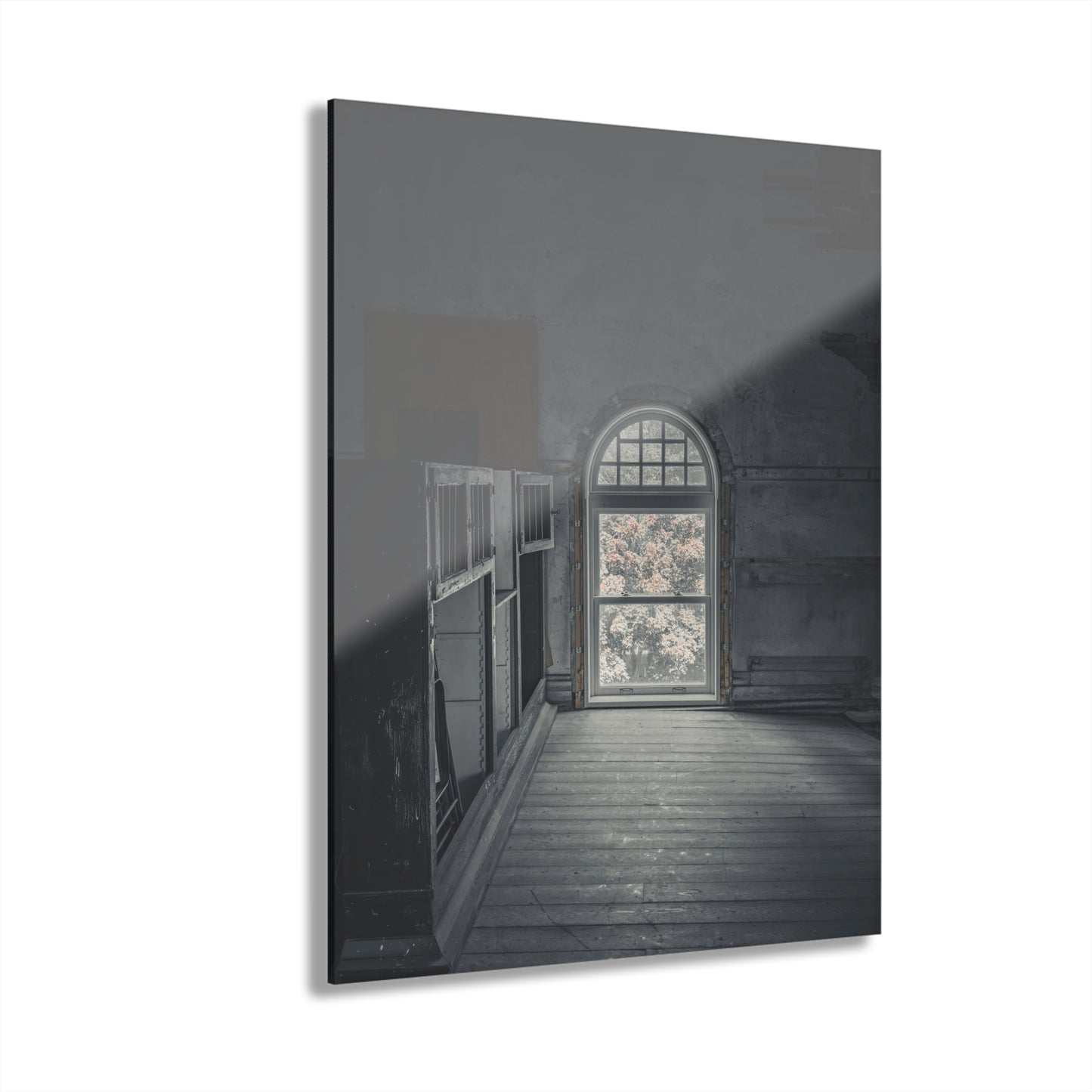 Elevated Elegance: The Arched Window’s Timeless Gaze in Marine City’s Historic Hall