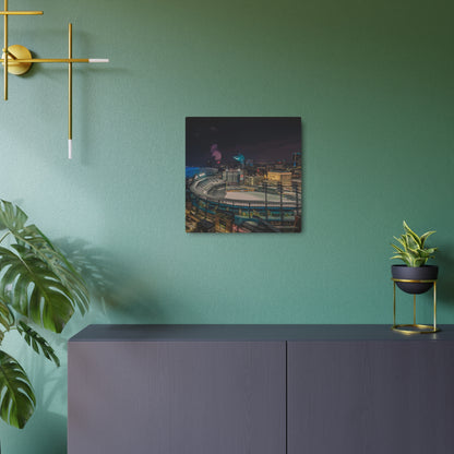 Detroit at Night Metal Art