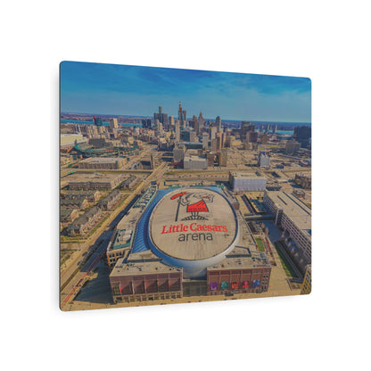 Urban Symphony: Detroit’s Skyline and Little Caesars Arena Dance in Metal Prints