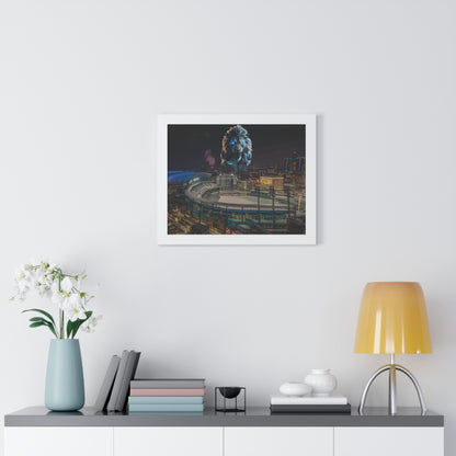 Detroit Lion Skyline Framed Horizontal