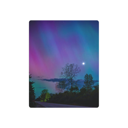 Lunar Whisper Amidst the Aurora’s Embrace Metal Art