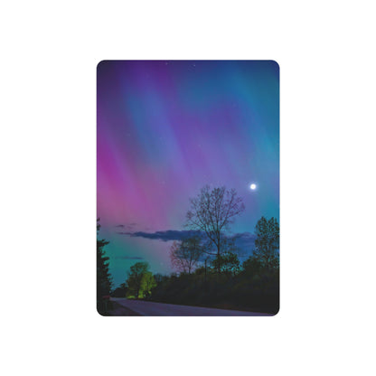 Lunar Whisper Amidst the Aurora’s Embrace Metal Art