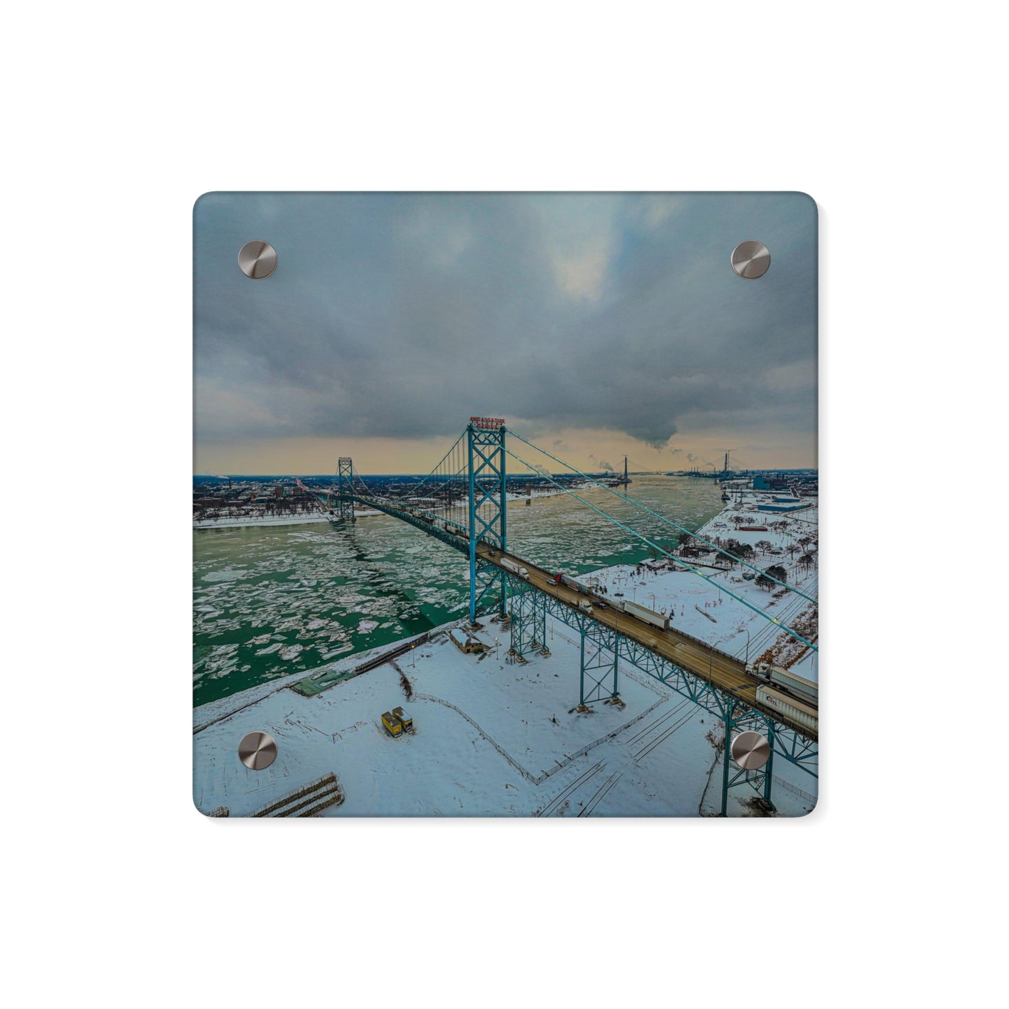 Ambassador Bridge in the Winter Acrylic