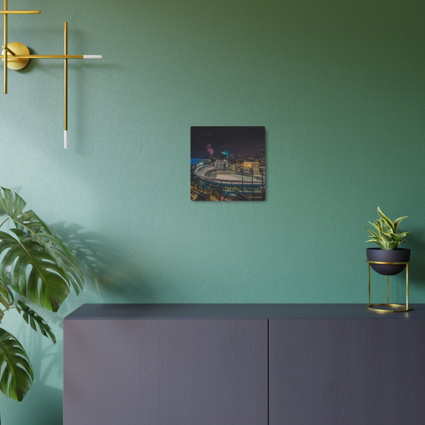 Detroit at Night Metal Art