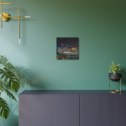 Detroit at Night Metal Art