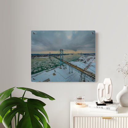 Ambassador Bridge in the Winter Acrylic