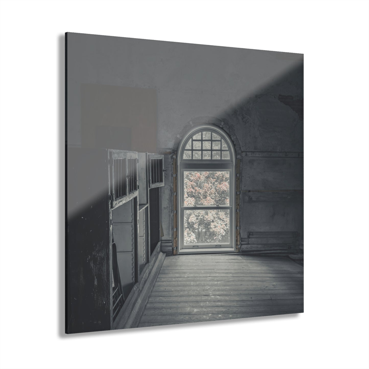 Elevated Elegance: The Arched Window’s Timeless Gaze in Marine City’s Historic Hall