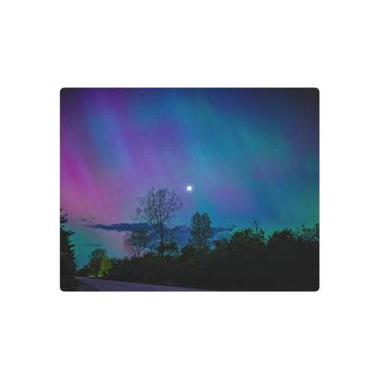 Lunar Whisper Amidst the Aurora’s Embrace Metal Art