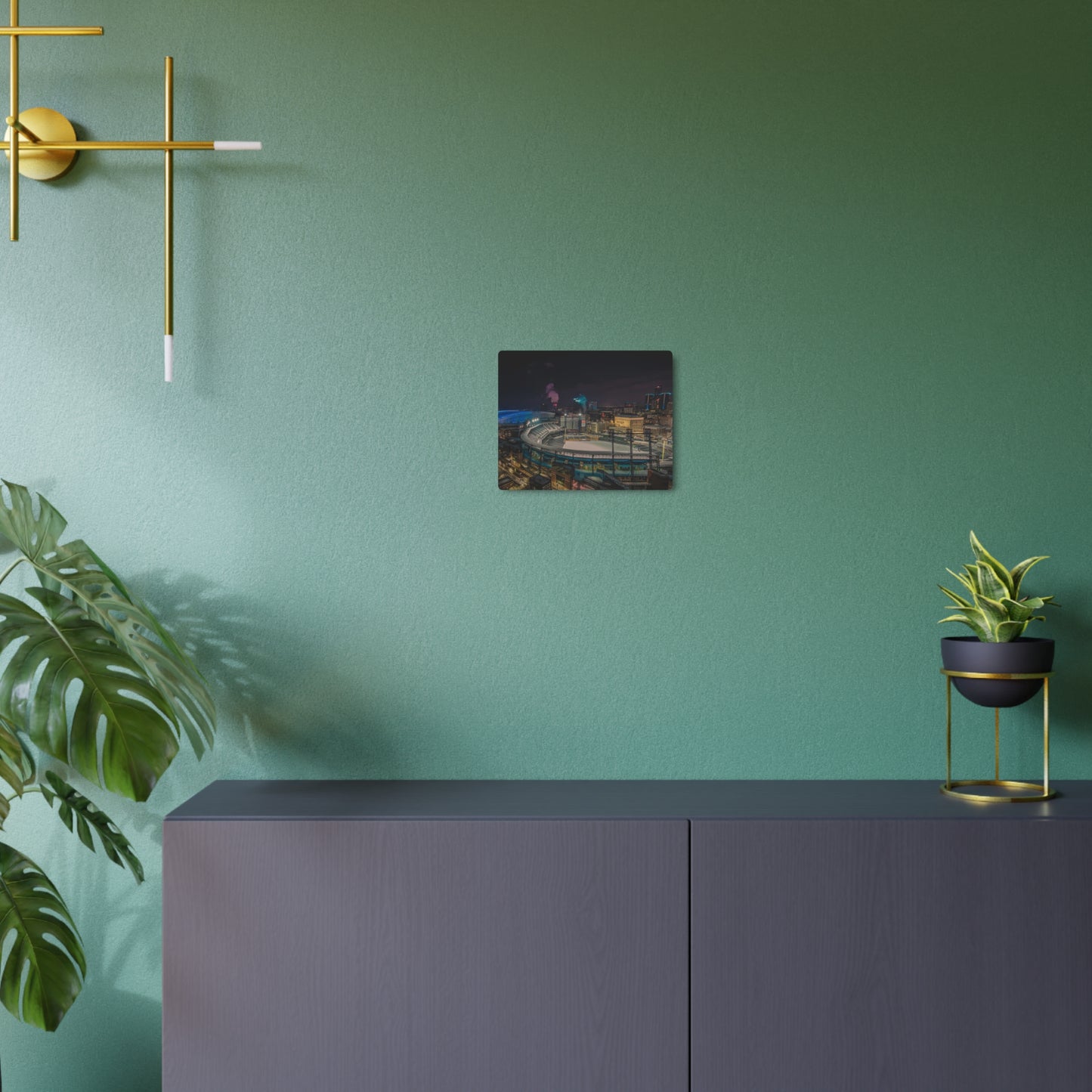 Detroit at Night Metal Art