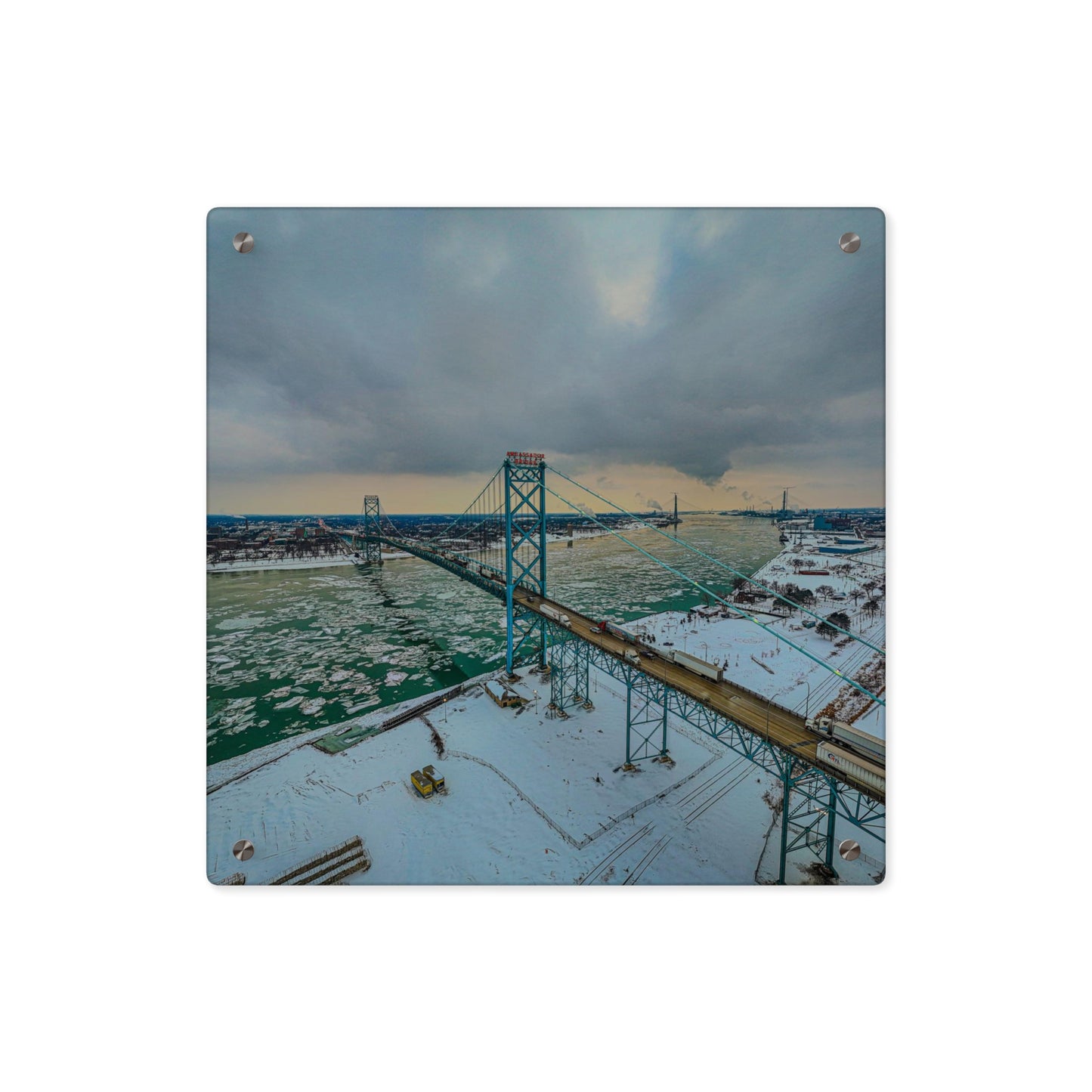 Ambassador Bridge in the Winter Acrylic