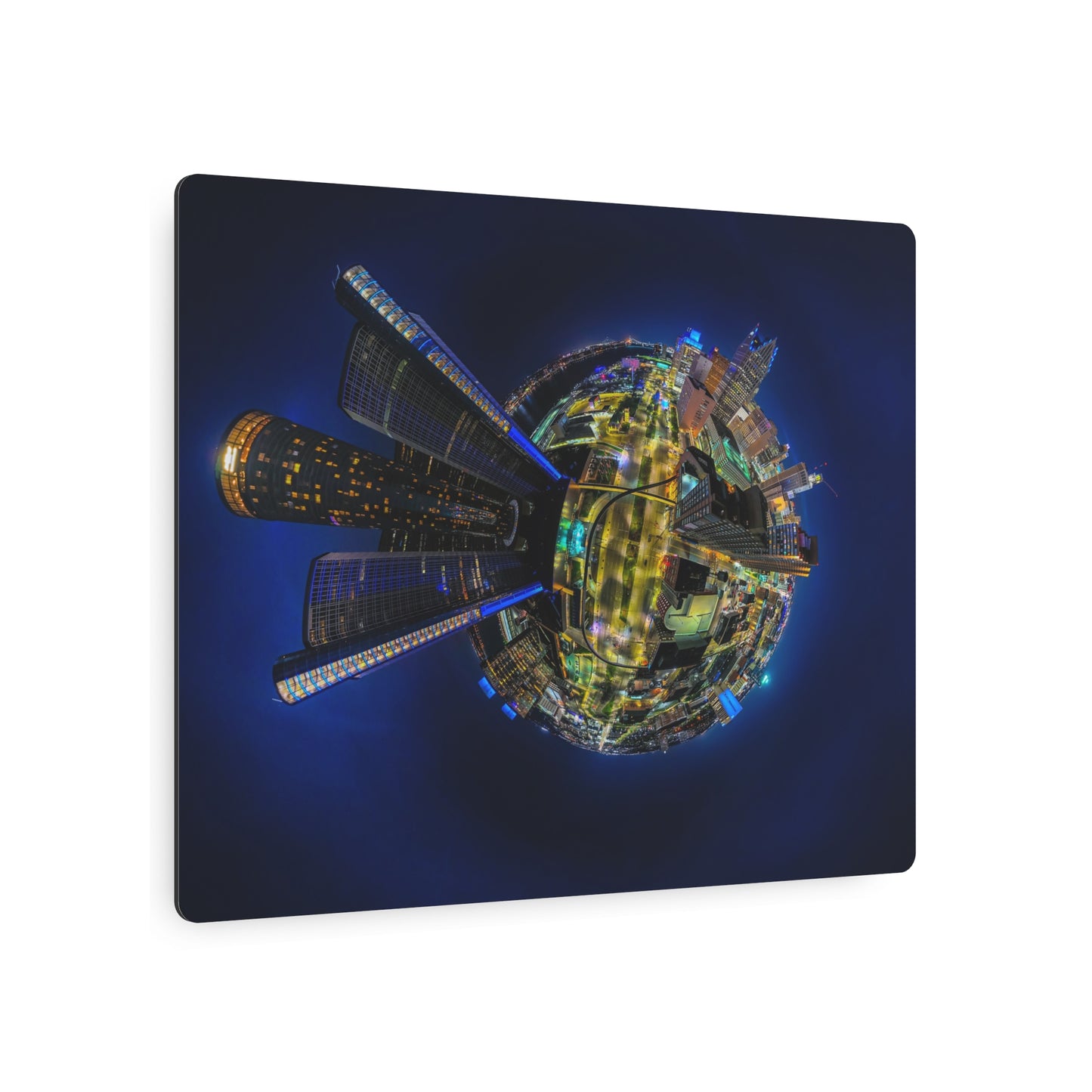 Metropolitan Majesty: A 360° Metallic Tribute to Detroit’s Nighttime Splendor