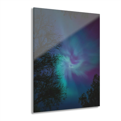 Michigan’s Celestial Waltz: Aurora Borealis Over the Great Lakes Acrylic Print