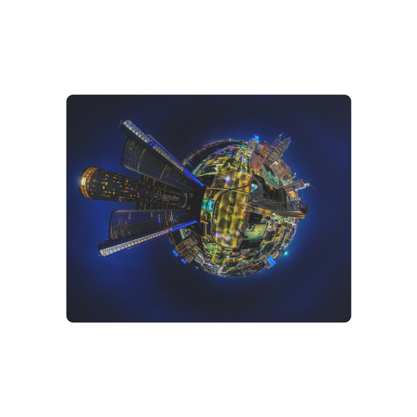 Metropolitan Majesty: A 360° Metallic Tribute to Detroit’s Nighttime Splendor