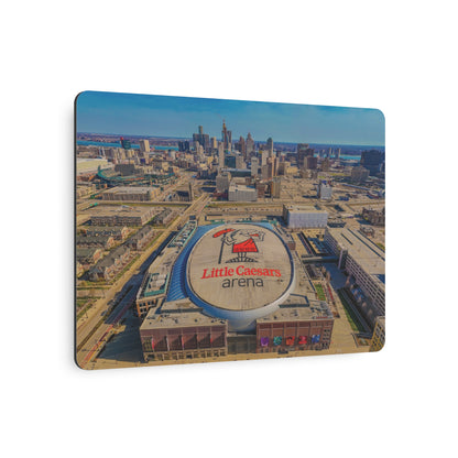 Urban Symphony: Detroit’s Skyline and Little Caesars Arena Dance in Metal Prints