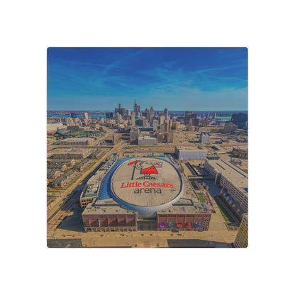Urban Symphony: Detroit’s Skyline and Little Caesars Arena Dance in Metal Prints