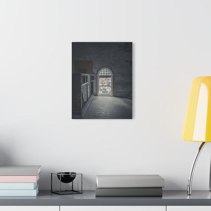 Elevated Elegance: The Arched Window’s Timeless Gaze in Marine City’s Historic Hall