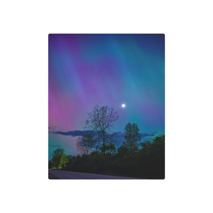 Lunar Whisper Amidst the Aurora’s Embrace Metal Art