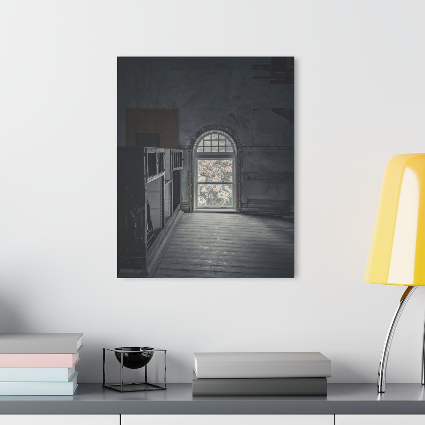 Elevated Elegance: The Arched Window’s Timeless Gaze in Marine City’s Historic Hall