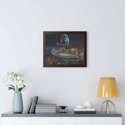 Detroit Lion Skyline Framed Horizontal