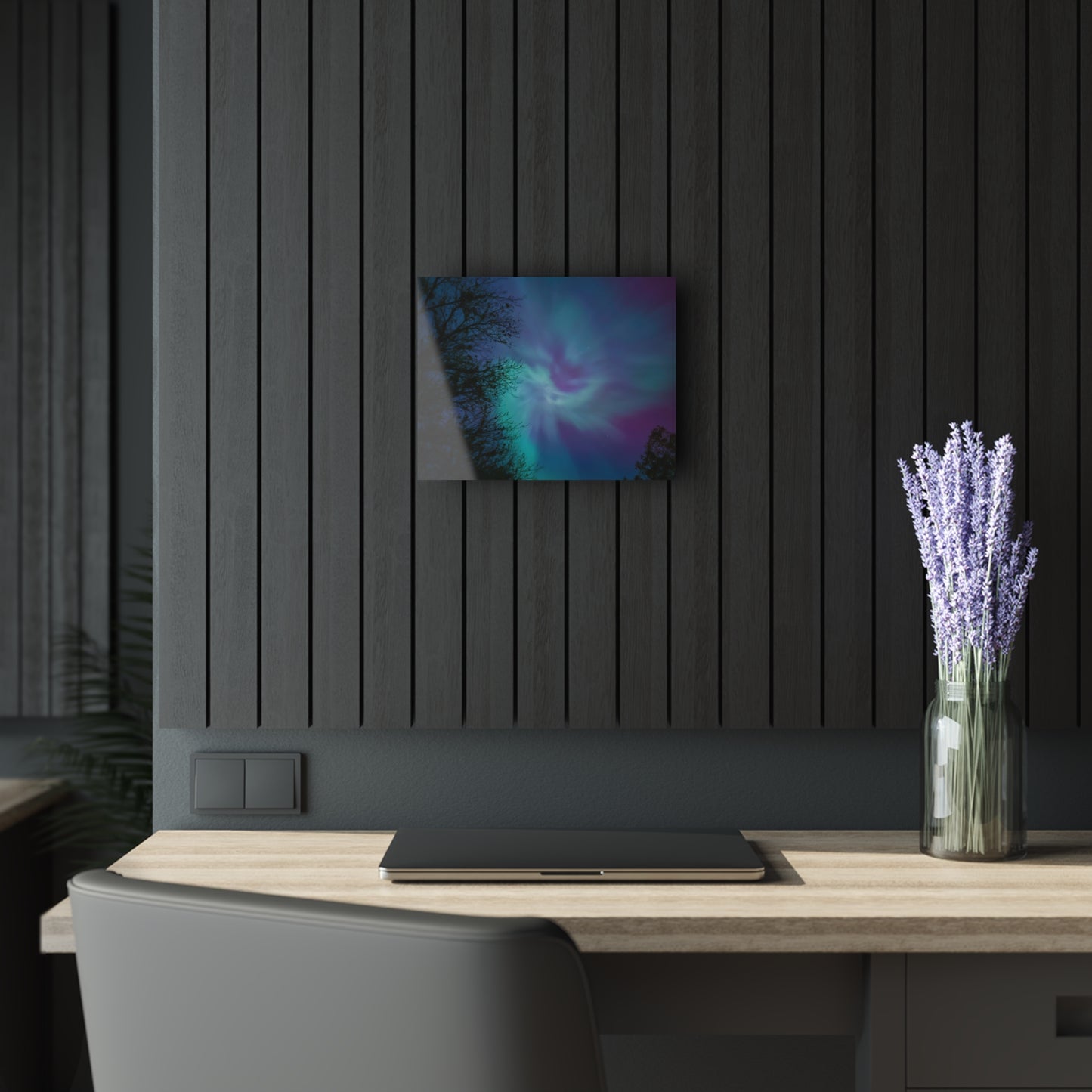 Michigan’s Celestial Waltz: Aurora Borealis Over the Great Lakes Acrylic Print