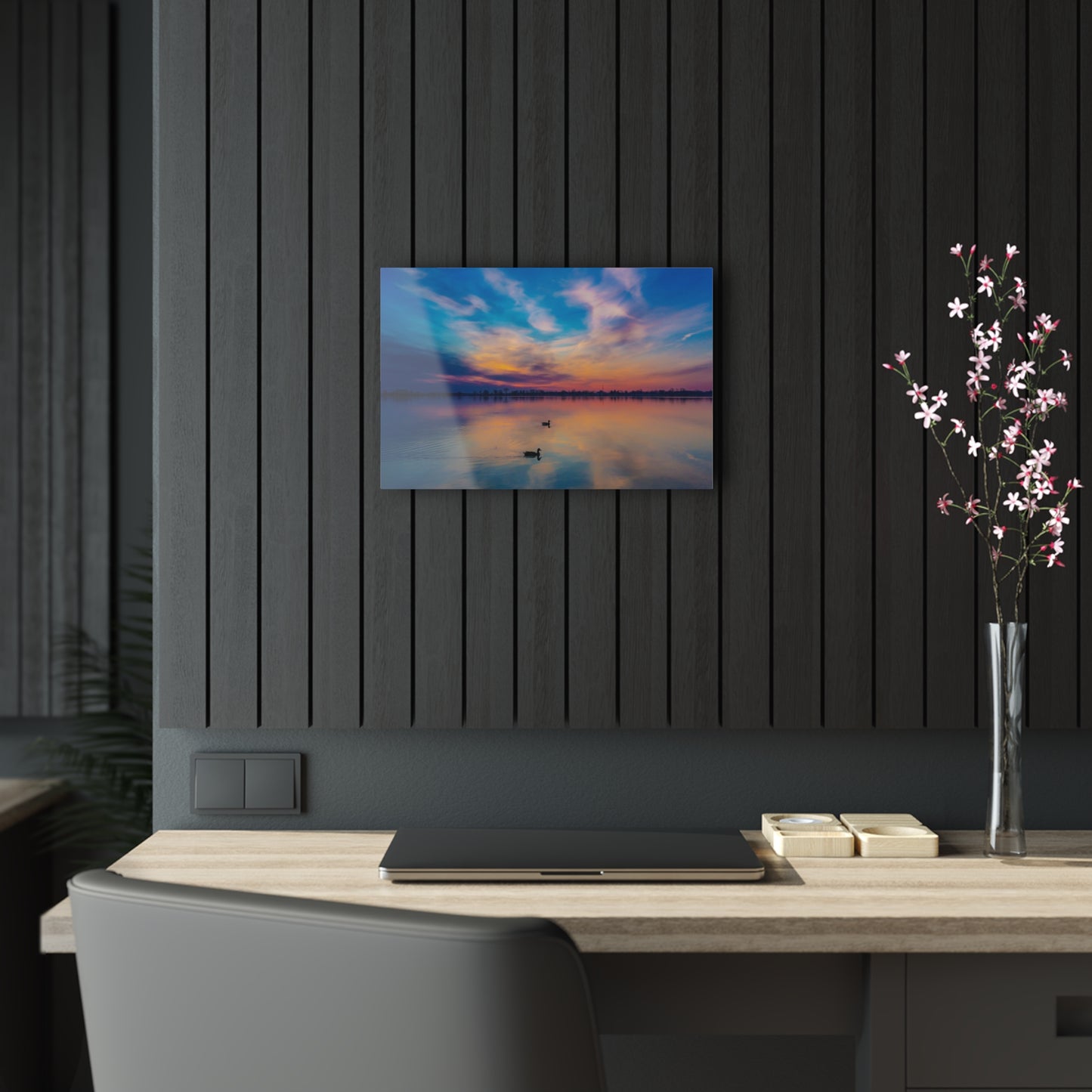 Tranquil Dawn: Mallard Ducks Grace the St. Clair River